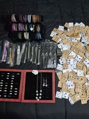 Mixed Fashion Jewelry Lot — Multicolor Bracelets, Earrings & Rings